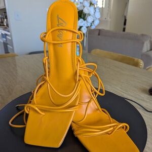 Butter Squash Orange Vibrant Heeled Sandals